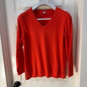 Paprika Orange Cotton blend V-neck by Talbots - XL